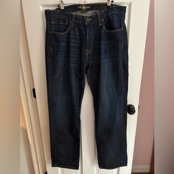 Lucky Brand Men's Deep Indigo 221 Original Straight Jeans - Picture 1 of 3